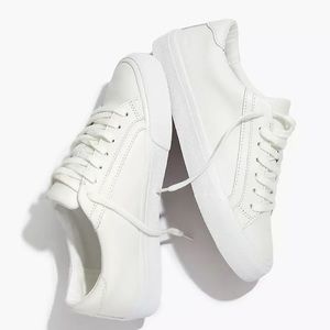 Madewell White Leather Sidewalk Sneaker Size 10